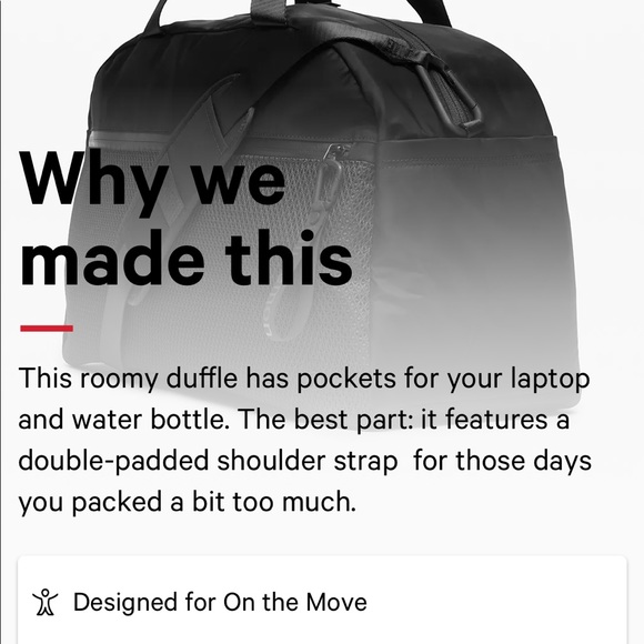 Sold lululemon All Hours Duffle Bag - Picture 4 of 6